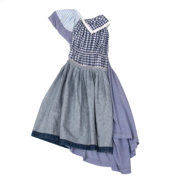 tricot COMME des GARCONS Denim Switching Check Dress K-170750_011