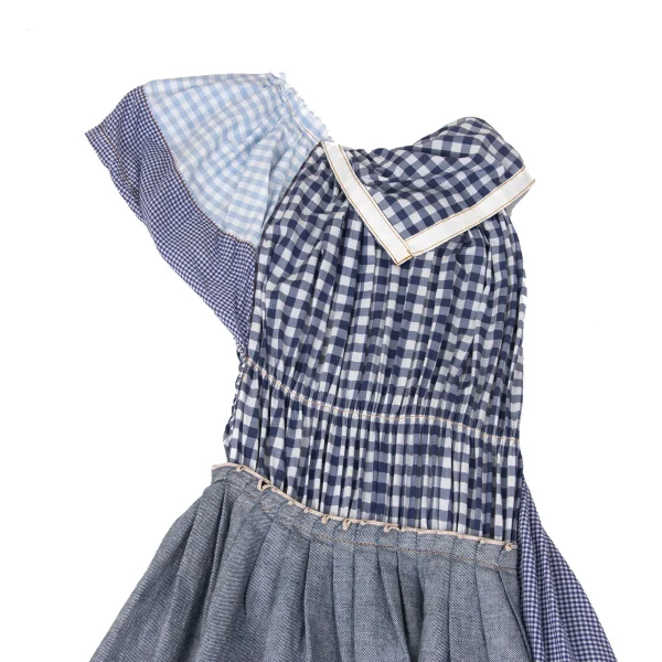 tricot COMME des GARCONS Denim Switching Check Dress K-170750_012