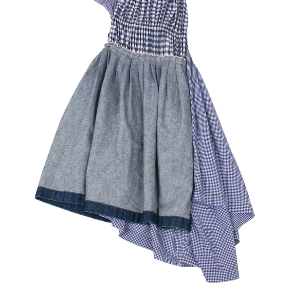 tricot COMME des GARCONS Denim Switching Check Dress K-170750_014