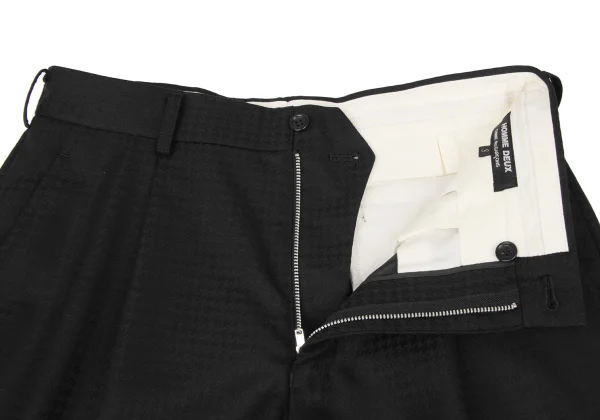 COMME des GARCONS HOMME DEUX Wool Houndstooth Tuck Pants K-170752_006