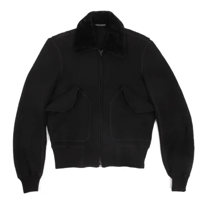Y's for men Angola Blend Fur Collar Zip Blouson