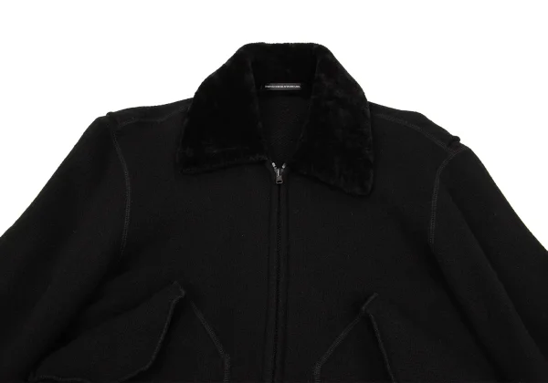Y's for men Angola Blend Fur Collar Zip Blouson K-170755_002