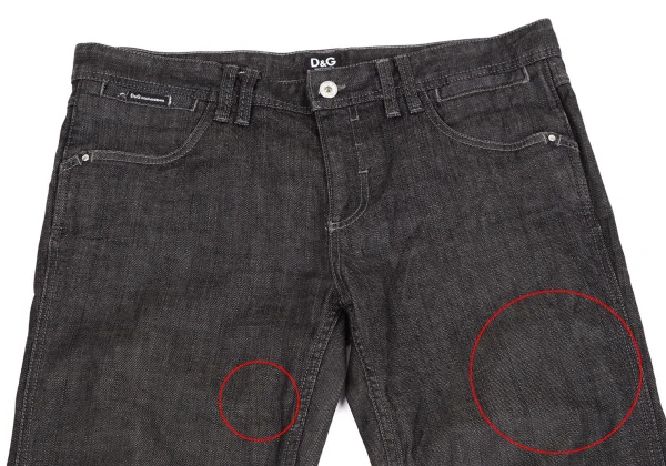 DOLCE&GABBANA Leather Plate Denim Pants K-170764_002