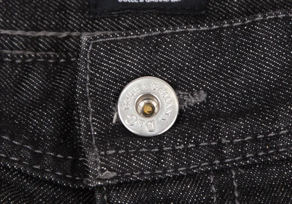 DOLCE&GABBANA Leather Plate Denim Pants K-170764_005