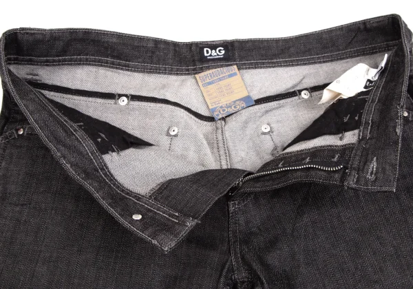 DOLCE&GABBANA Leather Plate Denim Pants K-170764_006