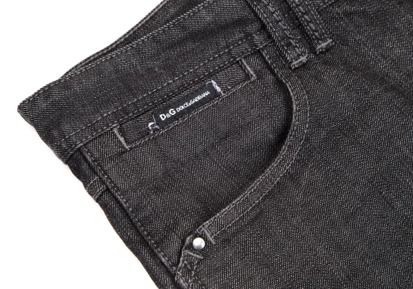 DOLCE&GABBANA Leather Plate Denim Pants K-170764_007