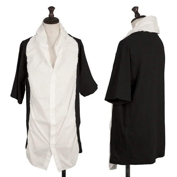 Y's Front Switching Design Blouse White,Black 2 K-170767_001