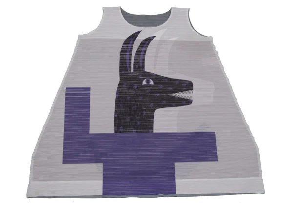 PLEATS PLEASE Kazumasa NAGAI Horizontal Pleated Animal Print Tunic K-170768_002