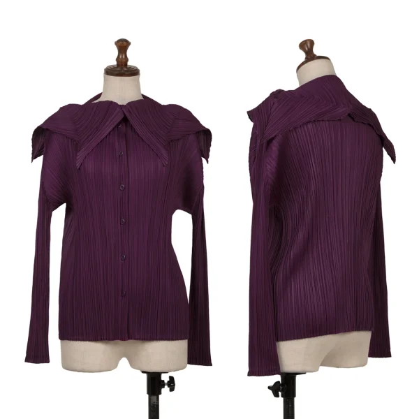PLEATS PLEASE Pleated Collar Design Shirt Purple 3 K-170770_001