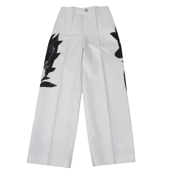 ISSEY MIYAKE Art Print Stretch Pants White 1 K-170787_001