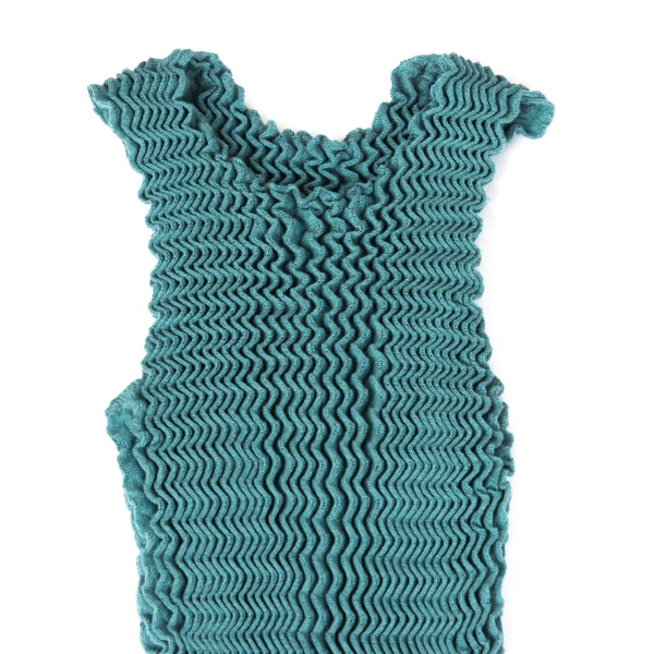 ISSEY MIYAKE SPONGY Zigzag Pleated Sleeveless Dress K-170789_004