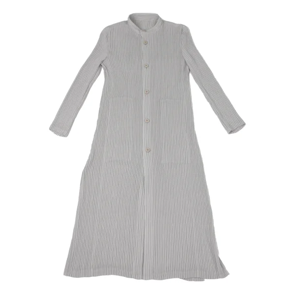 ISSEY MIYAKE Pleated Mao Collar Long Coat K-170790_002