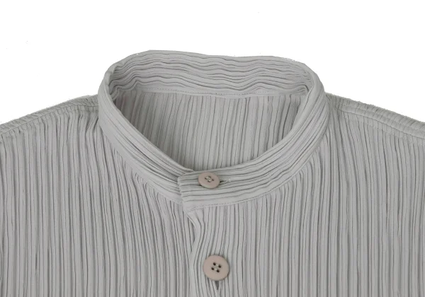 ISSEY MIYAKE Pleated Mao Collar Long Coat K-170790_004