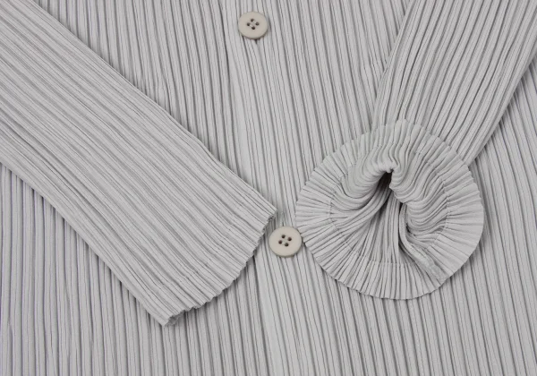 ISSEY MIYAKE Pleated Mao Collar Long Coat K-170790_007