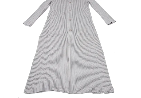 ISSEY MIYAKE Pleated Mao Collar Long Coat K-170790_008