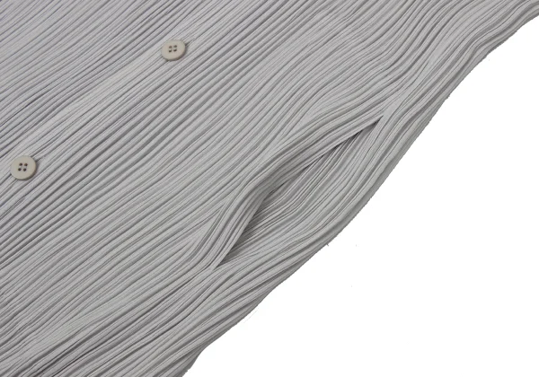 ISSEY MIYAKE Pleated Mao Collar Long Coat K-170790_009