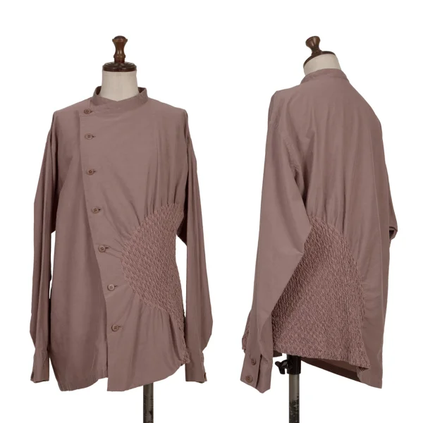 ISSEY MIYAKE Cotton Poly Shirring Design Blouse Pink 2 K-170791_001