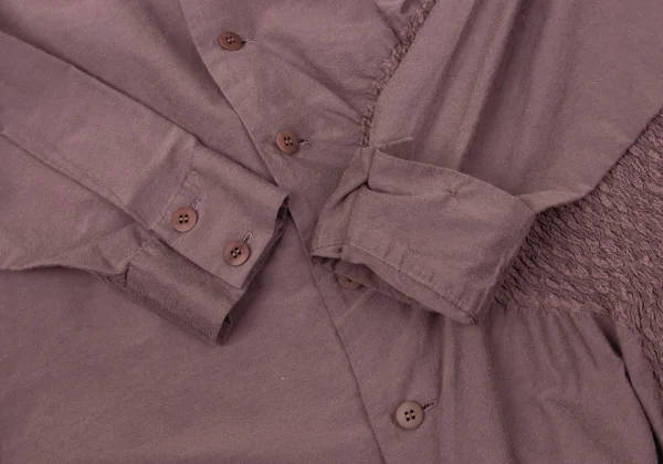 ISSEY MIYAKE Cotton Poly Shirring Design Blouse K-170791_010