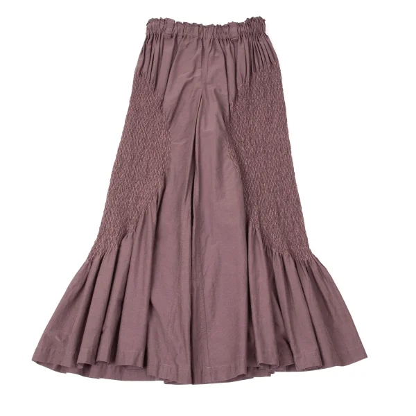 ISSEY MIYAKE Cotton Poly Shirring Design Pants Pink 2 K-170792_001