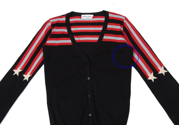 SONIA RYKIEL Silk Cotton Star Striped Knit Cardigan K-170798_003