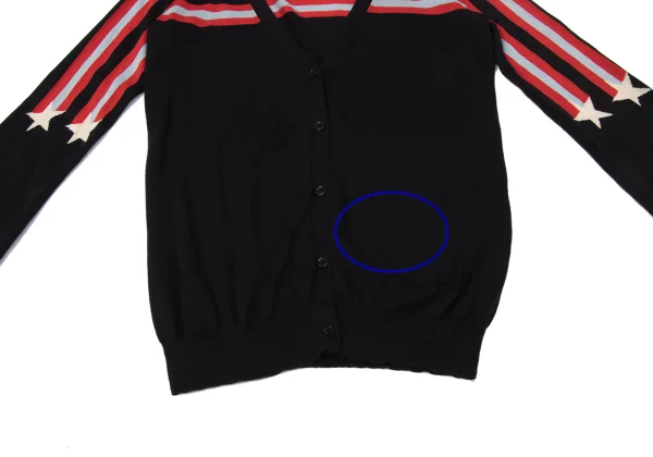 SONIA RYKIEL Silk Cotton Star Striped Knit Cardigan K-170798_009