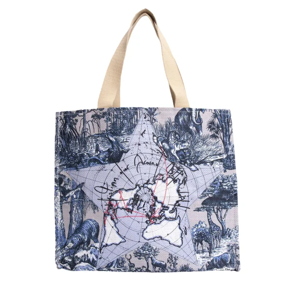 Christian Dior Animal Map Printed Tote Bag K-170801_002