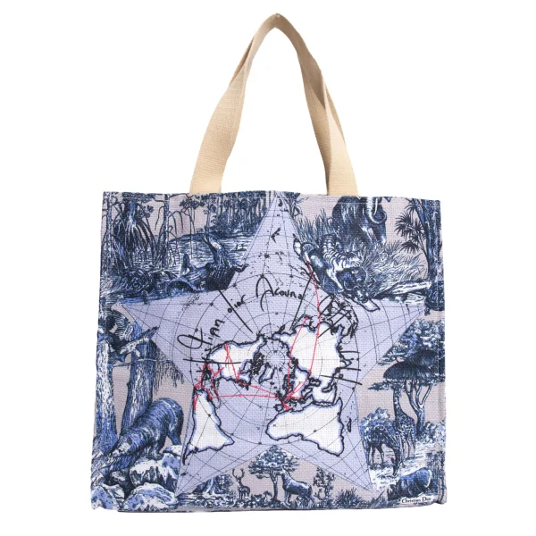 Christian Dior Animal Map Printed Tote Bag K-170801_005