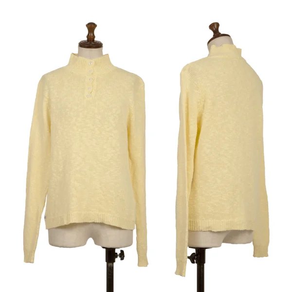 Mademoiselle NON NON Linen Cotton Pullover Knit Yellow M K-170808_001