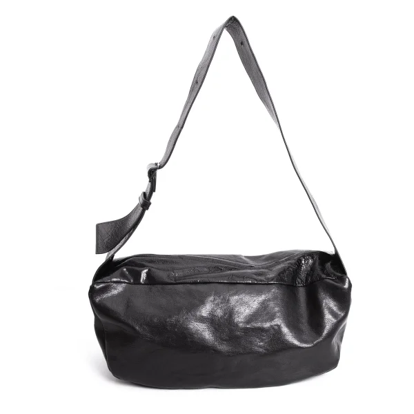 Y's SURFACE-DYED SOFT TAN LEATHER BOX SHOULDER BAG K-170820_002