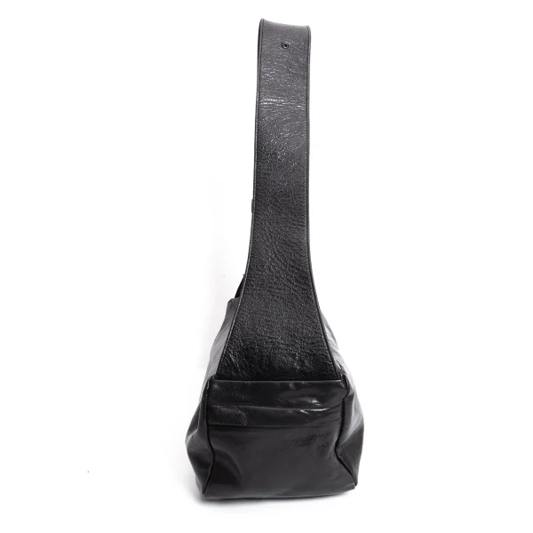 Y's SURFACE-DYED SOFT TAN LEATHER BOX SHOULDER BAG K-170820_003