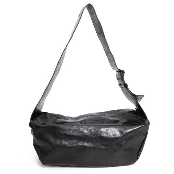 Y's SURFACE-DYED SOFT TAN LEATHER BOX SHOULDER BAG K-170820_005