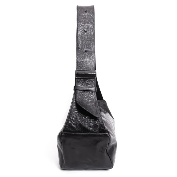 Y's SURFACE-DYED SOFT TAN LEATHER BOX SHOULDER BAG K-170820_006
