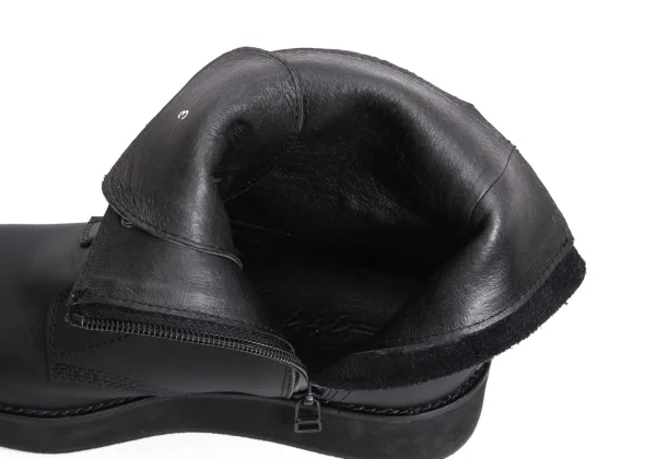 Yohji Yamamoto FEMME Square Toe Zip Leather Boots K-170821_011