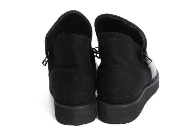 Yohji Yamamoto FEMME Melton Switching Leather Short Boots K-170822_004