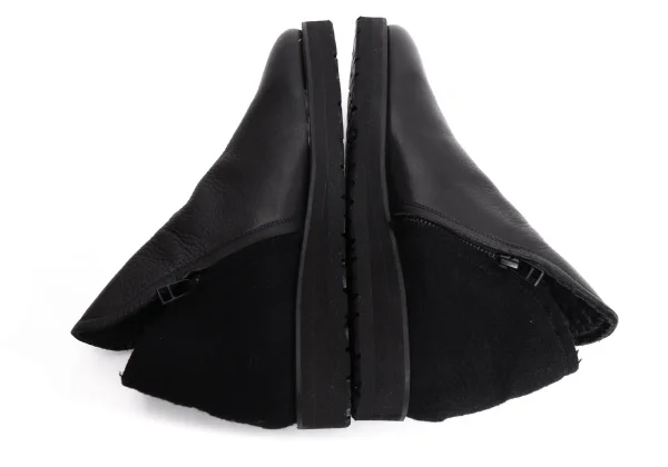 Yohji Yamamoto FEMME Melton Switching Leather Short Boots K-170822_008