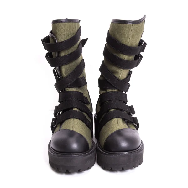 LIMI feu Leather Belted Canvas Boots K-170824_002