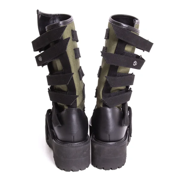 LIMI feu Leather Belted Canvas Boots K-170824_004