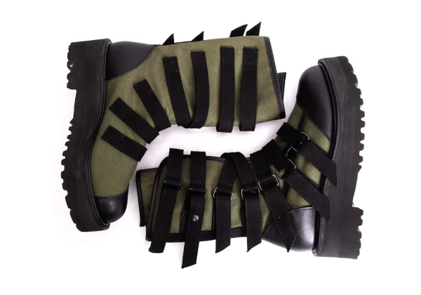 LIMI feu Leather Belted Canvas Boots K-170824_006