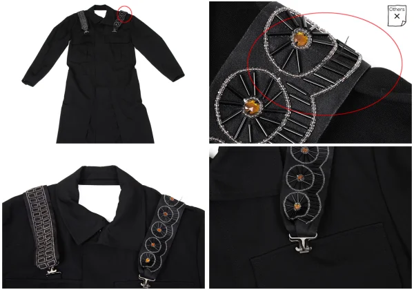Yohji Yamamoto FEMME Beaded Shoulder Shirt Dress K-170829_003