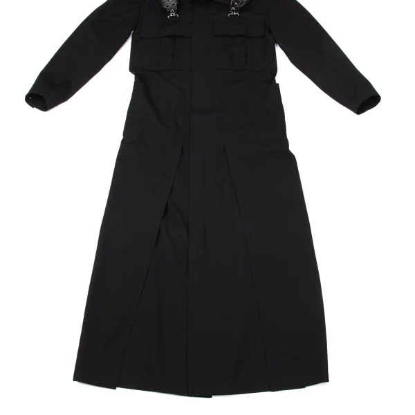 Yohji Yamamoto FEMME Beaded Shoulder Shirt Dress K-170829_007