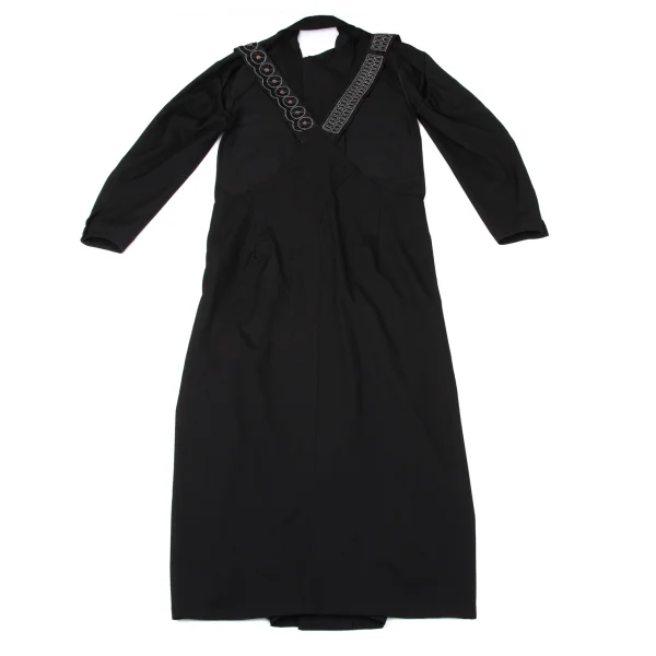 Yohji Yamamoto FEMME Beaded Shoulder Shirt Dress K-170829_011