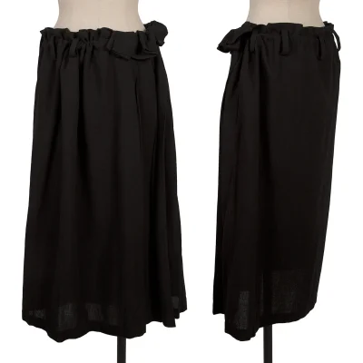 Yohji Yamamoto FEMME Linen Blend Side Pleats Skirt
