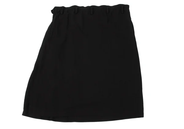 Yohji Yamamoto FEMME Linen Blend Side Pleats Skirt K-170832_009