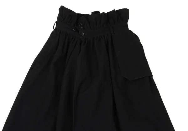 B Yohji Yamamoto Wool Gather Waist Switching Wrap Skirt K-170833_003