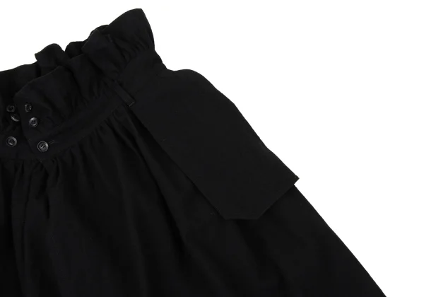 B Yohji Yamamoto Wool Gather Waist Switching Wrap Skirt K-170833_005