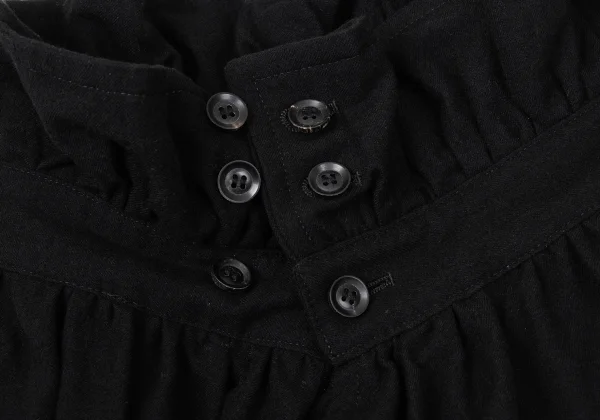 B Yohji Yamamoto Wool Gather Waist Switching Wrap Skirt K-170833_007