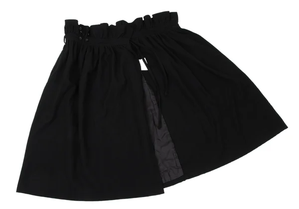 B Yohji Yamamoto Wool Gather Waist Switching Wrap Skirt K-170833_008