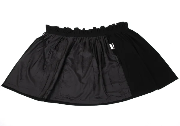 B Yohji Yamamoto Wool Gather Waist Switching Wrap Skirt K-170833_010
