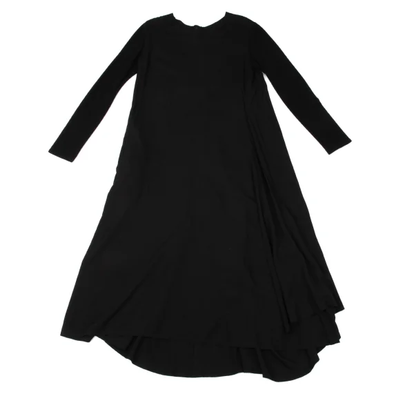 Yohji Yamamoto NOIR Knit Sleeve Switching Drape Hem Dress K-170834_002