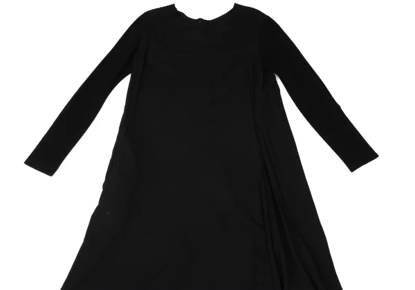 Yohji Yamamoto NOIR Knit Sleeve Switching Drape Hem Dress K-170834_003